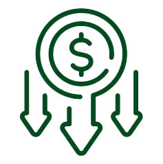 money icon showing how Halker reduces cost